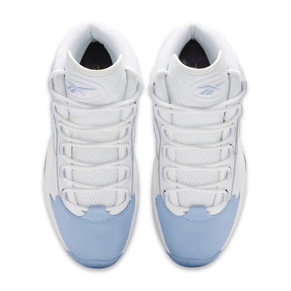 Reebok Question Mid GW8854 White Leather Basketball Baby Blue UNC Mens Size AI - Picture 4 of 5